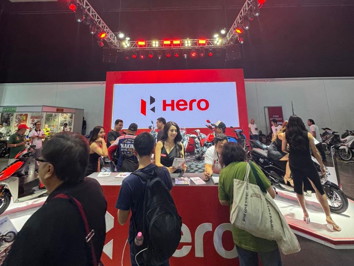 Hero Booth at a motorcycle show